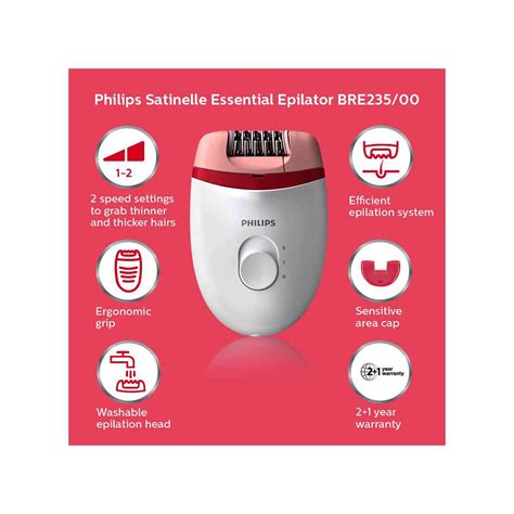 Buy PHILIPS BRE235/00 SATINELLE ESSENTIAL CORDED COMPACT EPILATOR ...