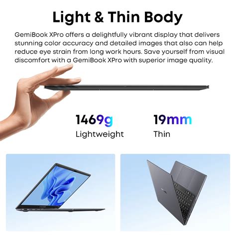 Ноутбук CHUWI GemiBook XPro, 14 дюймов, UHD экран, 8 ГБ ОЗУ, 256 Гб SSD ...