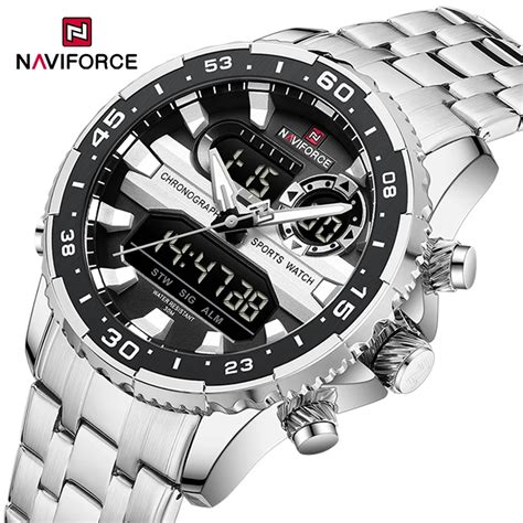 Naviforce Rel Gio De Pulso Masculino Tela Lcd Anal Gico Digital