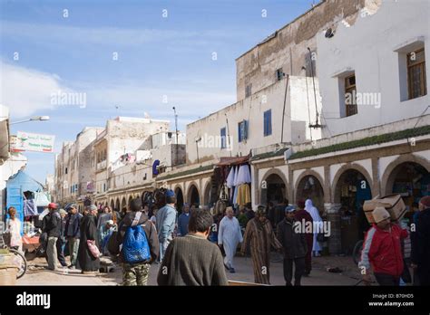 Essaouira Morocco North Africa Busy Souk In 18th Century Old Town