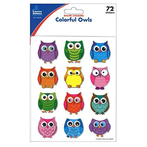 Carson Dellosa Colorful Owls Shape Stickers (168078) | Pricepulse