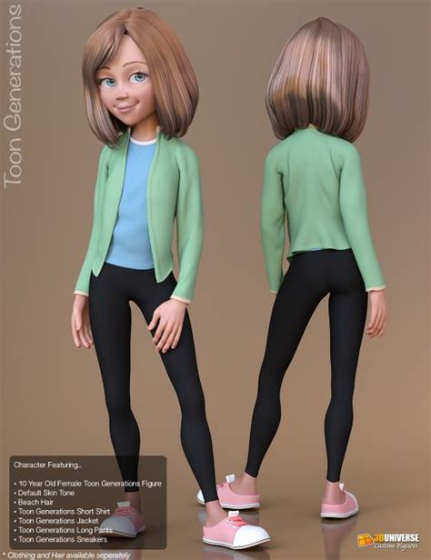 Toon Generations Essentials For Genesis Female S D Models For Daz