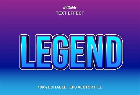 Premium Vector | Legend text effect with blue color graphic style and ...