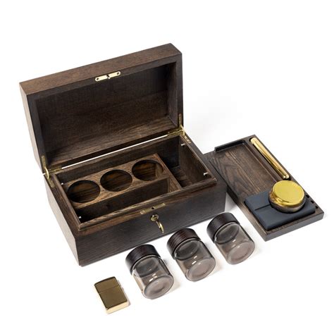 Smell Proof Ash Wood Stash Box Kit-elevate Your Cannabis Experience With the Ultimate Lockable ...