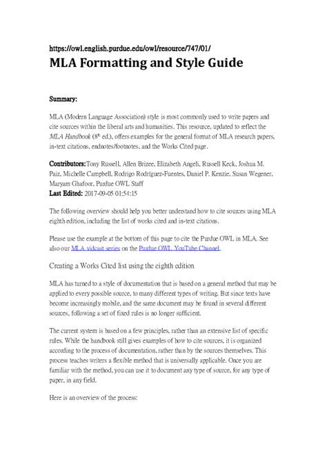 (DOC) MLA Formatting and Style Guide