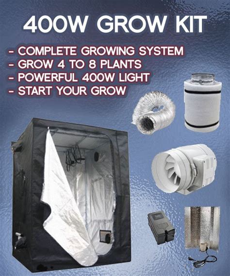 4-8 Plant Grow Tent Kit - Small Indoor 400w Growing Kits