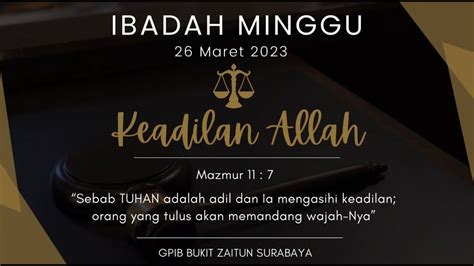 Ibadah Minggu III PRAPASKAH 19 MARET 2023 YouTube