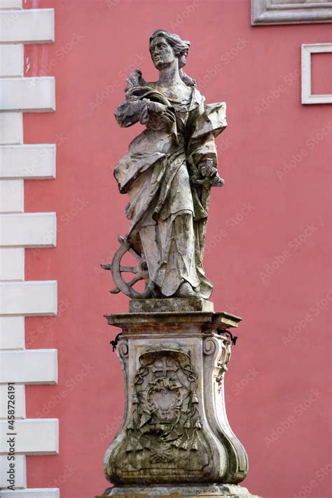 Lidzbark Warminski Poland May Statue Of St Catherine In