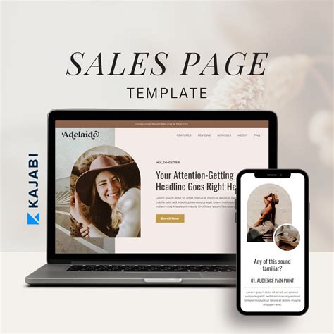 Kajabi Sales Page Template Kajabi Template Boho Sales Page Kajabi