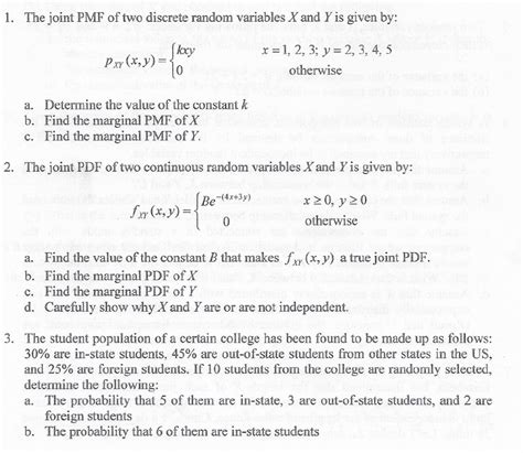 Solved 1 The Joint Pmf Of Two Discrete Random Variables X