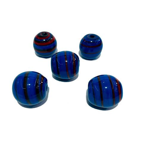 Bola De Murano Gg Azul Royal Vermelho Magnatos Bijoux