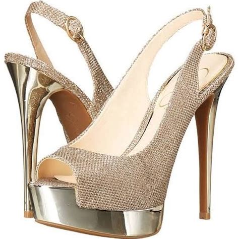 Jessicasimpson Gd Platform Gold High Heel Sandals Gold Sparkly Shoes Gold High Heel Shoes