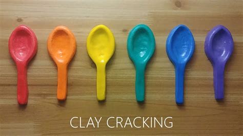 Rainbow Spoon Clay Cracking 무지개 숟가락 점토 부수기 Youtube