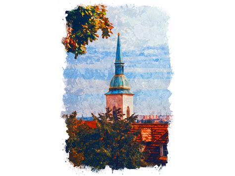 Bratislava Slovakia Unique Watercolor Graphic by Poster Boutique