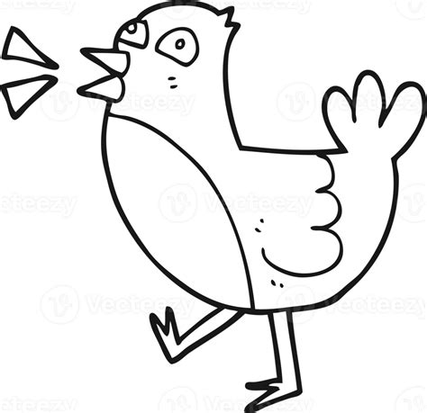 Hand Drawn Black And White Cartoon Bird 45145189 Png