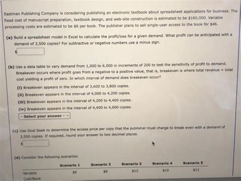Solved Eastman Publishing Company Is Considering Publishing Chegg