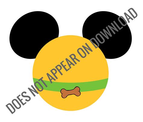 Pluto Decorated Mouse Ears Silhouette for T-shirt Printing - Etsy