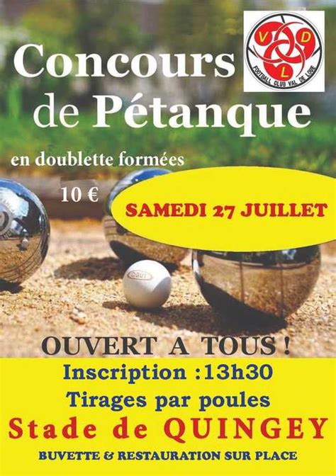 Concours de pétanque Ouvert à tous Quingey 27 juillet 2024 Doublette