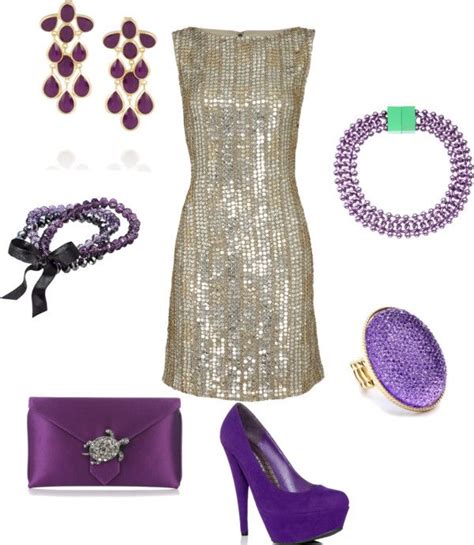 Purple, Gold, and Silver Designer Outfit