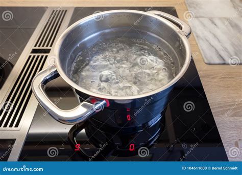 Cooking Pot with Boiling Water on a Stove Stock Photo - Image of ...