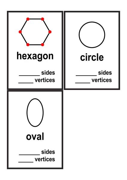 Count Sides Vertices Shapes Worksheet Preschool Kids Vector ...