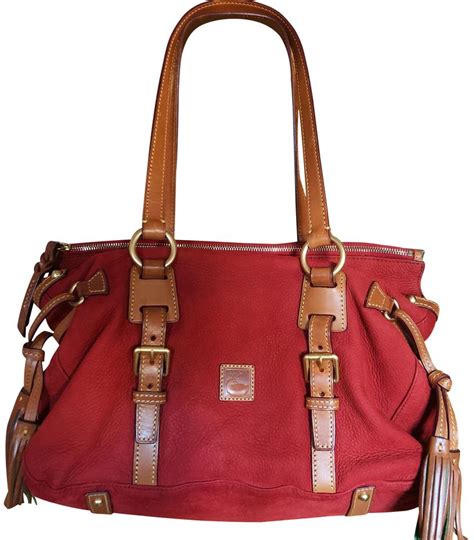 Dooney And Bourke Red Nubuck Leather Satchel Tradesy