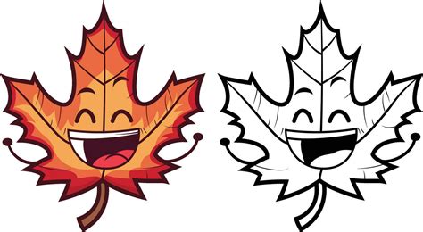 Happy Maple Leaf Cartoon Mascot Character Vector Illustration Canadian