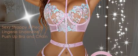 Amazon Avidlove Lingerie For Women Embroidered Lace Underwire Strappy Bra And Panty Set