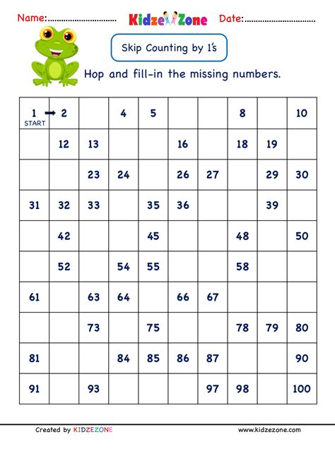 Grade 1 Math Skip Counting Worksheets Kidzezone