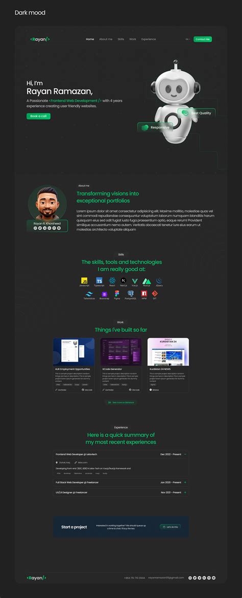 Frontend Web Developer Uxui Designer Portfolio Behance