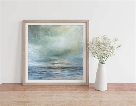 Ocean Print Flint That Sparks Seascape Painting Coastal Wall Art By