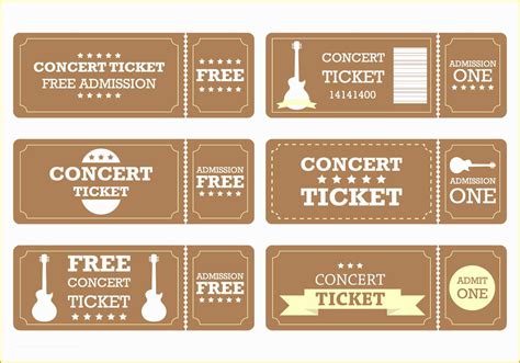 Ticket Template Free Download Of Brown Ticket Download Free Vector Art ...