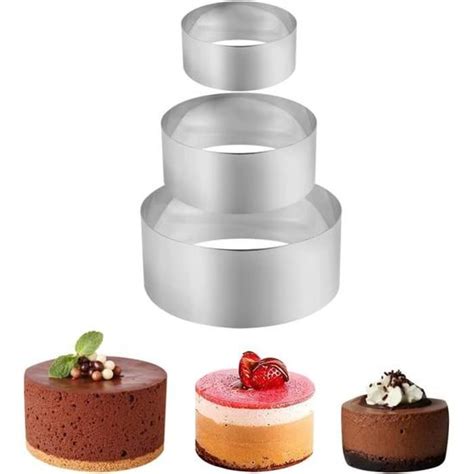 Lot De 3 Cercle Gateau Patisserie Anneaux À Pâtisserie En Acier