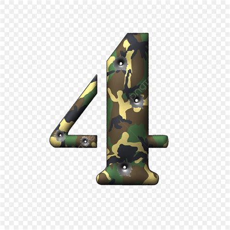 Numbers In 3d Images Hd 3d Number Four Army Military Font Png Image