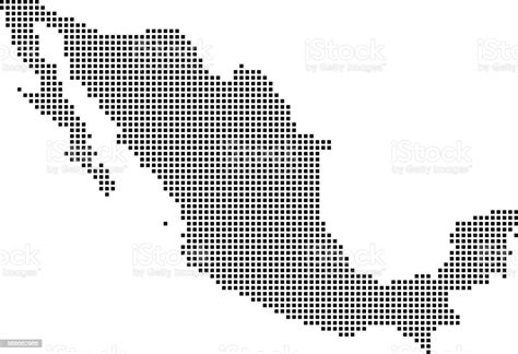 Highly Detailed Mexico Map Dots Dotted Mexico Map Vector Outline