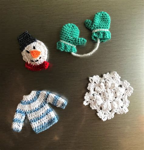 Pretty Hand Crocheted Fridge Magnets Sets Of Perfect For Etsy