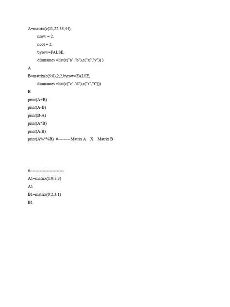 matrix operations