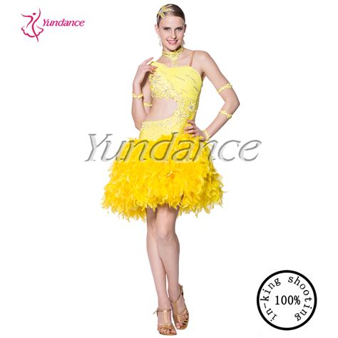 2016 Sexy Yellow Dancing Competition Latin Dance Dresses L 1033 Buy