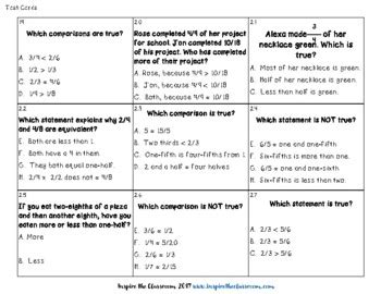 Fraction Task Cards By Inspire The Classroom By Katrina Maccalous