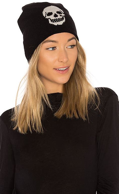 360 Cashmere 360cashmere Brigit Skull Beanie Cold Weather Hats