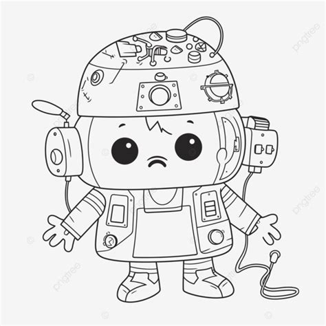 Coloriages Dun Robot De Knufflebunny Croquis Dessin Vecteur Png