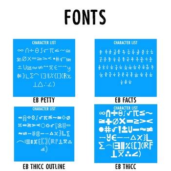 Math Symbol Fonts by Esther Brunat | Teachers Pay Teachers