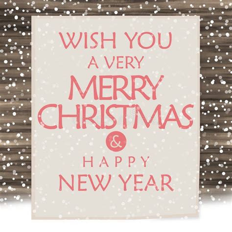 Wood Sign Merry Christmas and Happy New Year Stock Illustration
