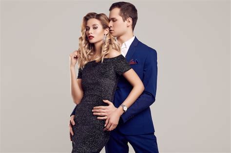 Premium Photo Sensual Beautiful Young Couple Dressed In Formal Clothes