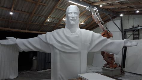 8 Meter Christ Statue Milled By Robot SprutCAM X