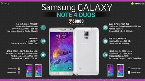 Harga Dan Spesifikasi Samsung Galaxy Note 4 Duos Terbaru