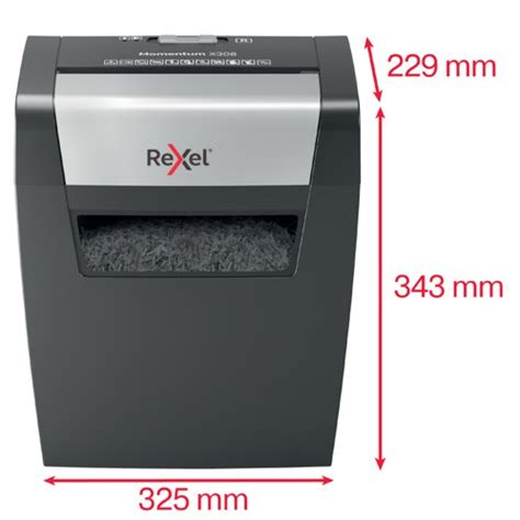 Rexel Momentum X308 Cross Cut Shredder 15 Litre 8 Sheet Black 2104570