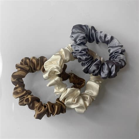 Skinny Scrunchies In Satin And Cotton Etsy