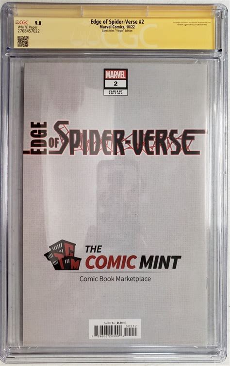 Edge Of Spider Verse 2 Cgc Ss 9 8 Chrissie Zullo Signed Virgin Land 19 Of 600 Ebay