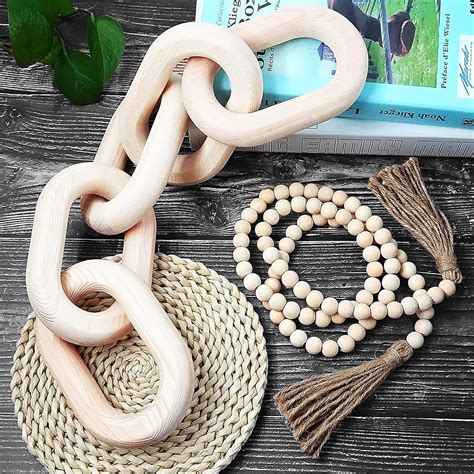 Amazon Casdecor By Rfaqk Wood Chain Link Decor Decorative Wooden